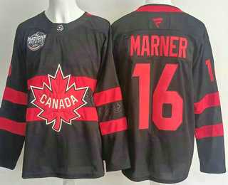 Men%27s Canada #16 Mitchell Marner Black 2025 4 Nations Face Off Authentic Jersey